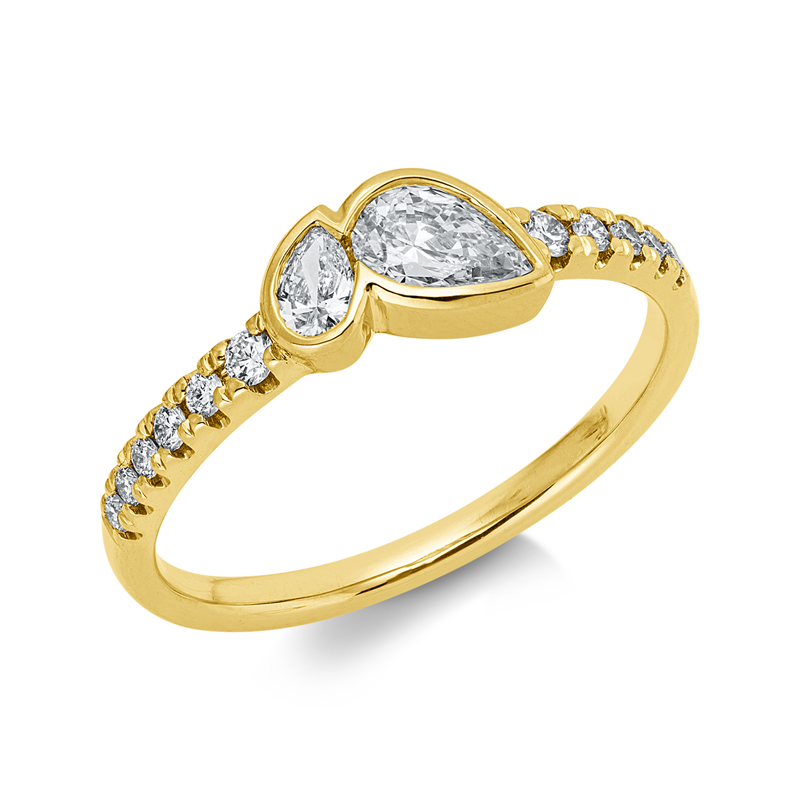 Ring    aus 750/-18 Karat Gelbgold mit 13 Diamanten 0