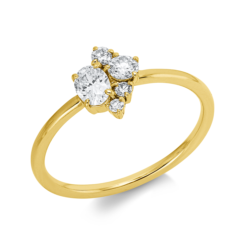 Ring    aus 750/-18 Karat Gelbgold mit 5 Diamanten 0