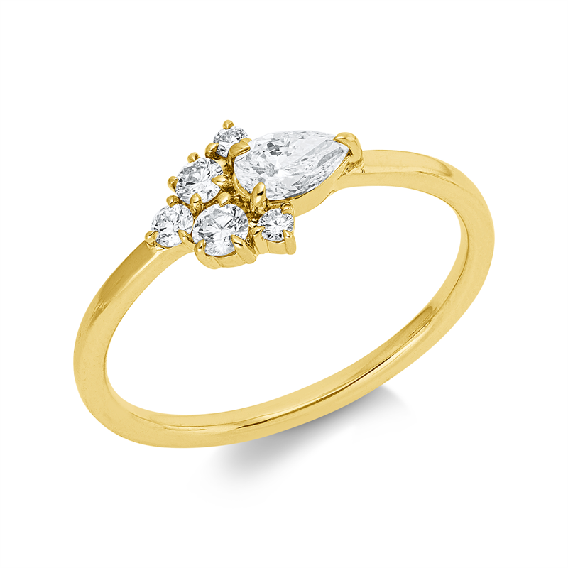 Ring    aus 750/-18 Karat Gelbgold mit 6 Diamanten 0