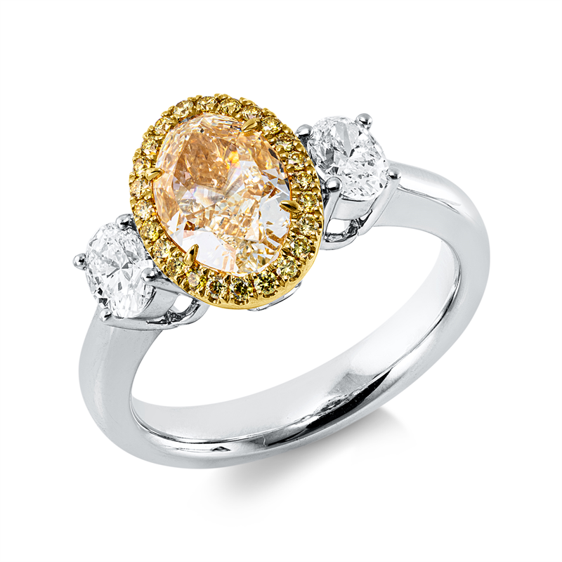Ring    aus 750/-18 Karat Weißgold / Gelbgold mit 27 Diamanten 2
