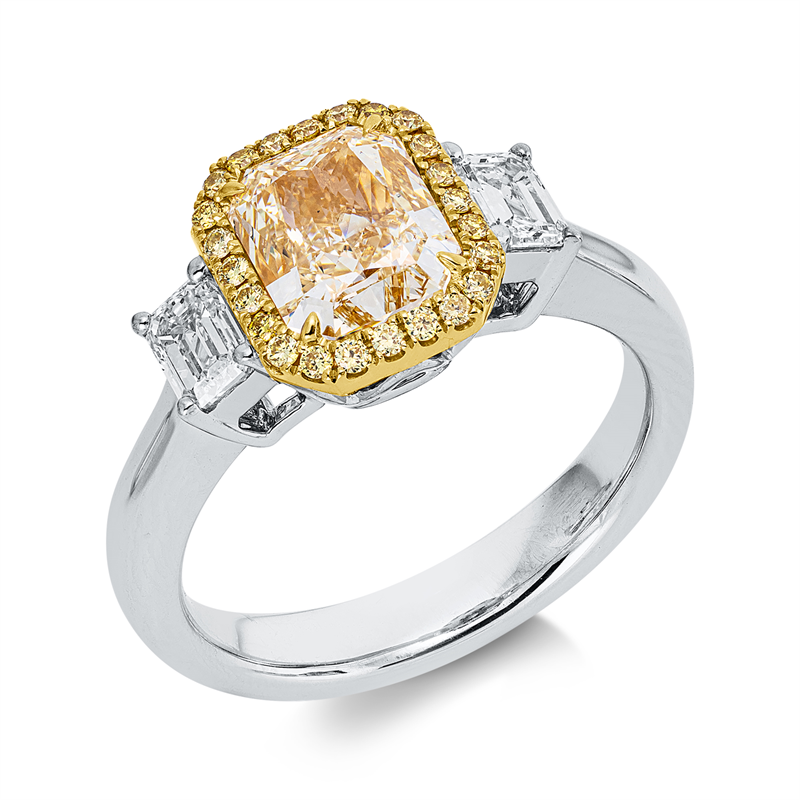 Ring    aus 750/-18 Karat Weißgold / Gelbgold mit 27 Diamanten 2