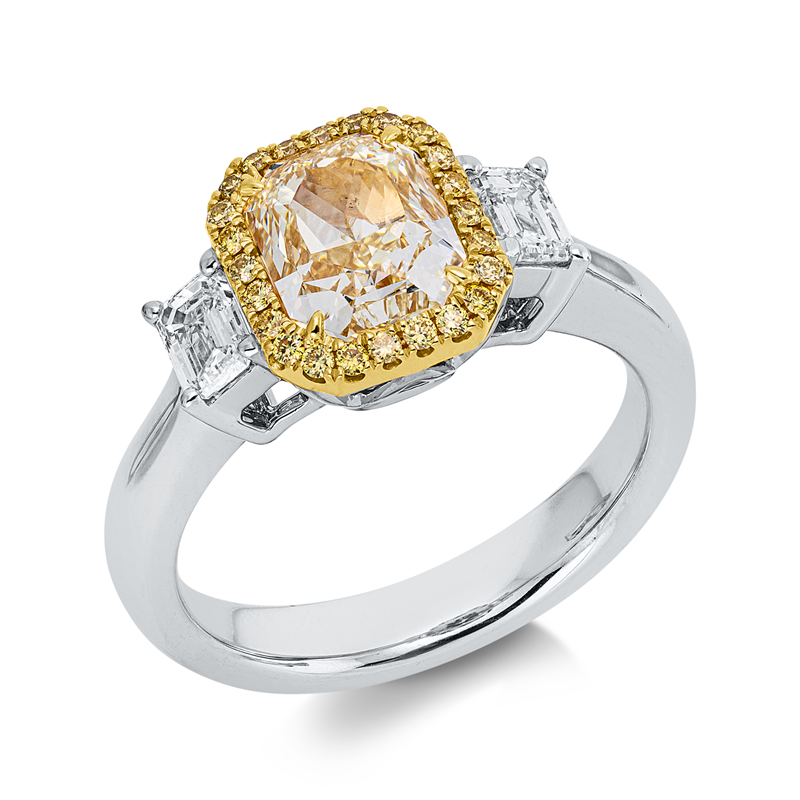Ring    aus 750/-18 Karat Weißgold / Gelbgold mit 27 Diamanten 2