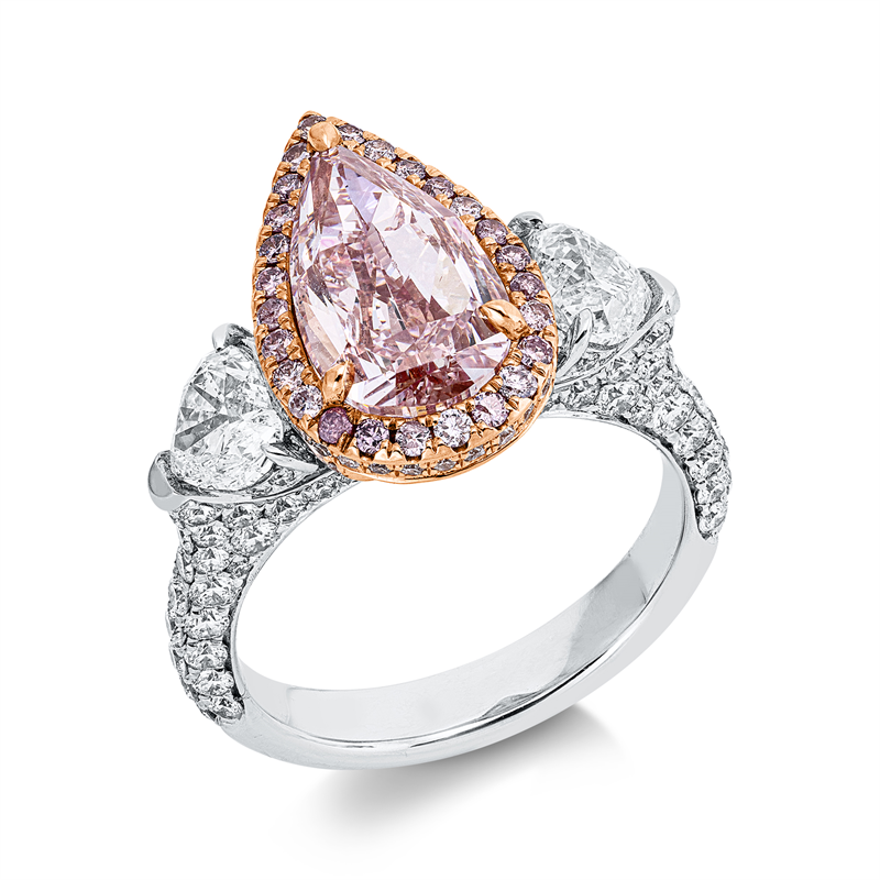 Ring    aus 750/-18 Karat Weißgold / Rotgold mit 167 Diamanten 5