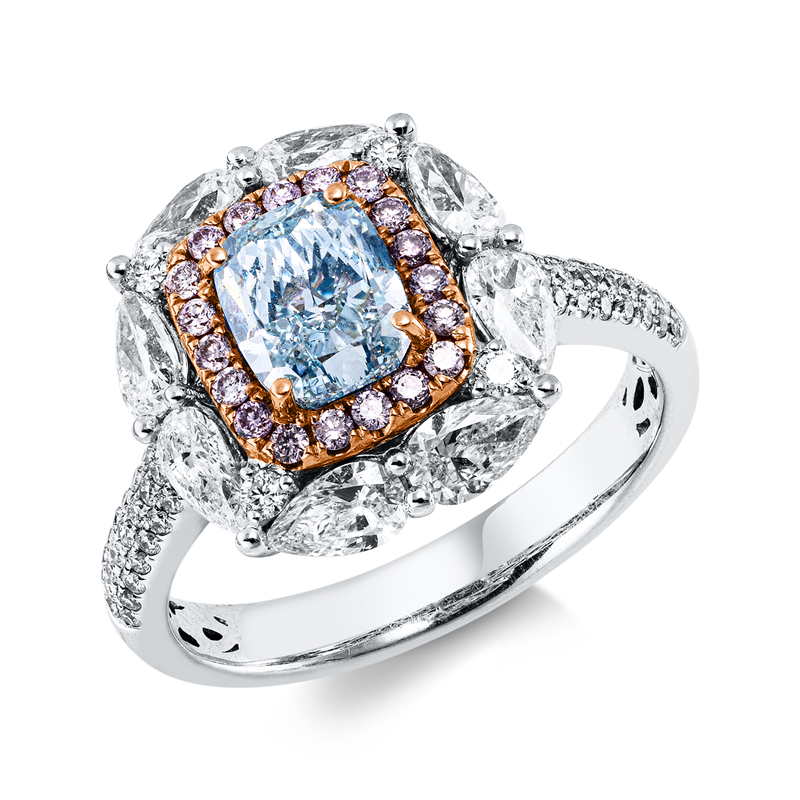 Ring    aus 750/-18 Karat Weißgold / Rotgold mit 90 Diamanten 3