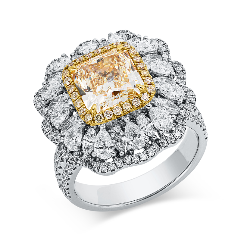 Ring    aus 750/-18 Karat Weißgold / Gelbgold mit 148 Diamanten 4