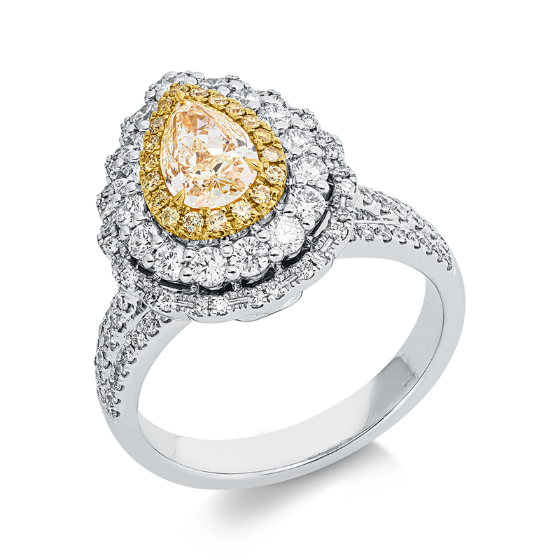 Ring    aus 750/-18 Karat Weißgold / Gelbgold mit 127 Diamanten 1