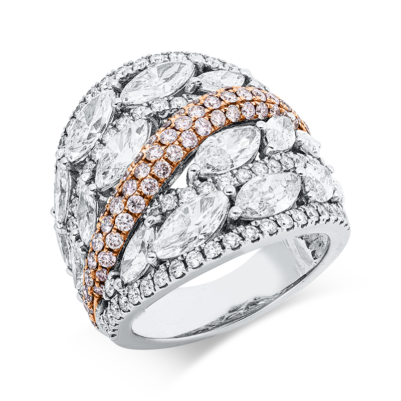 Ring    aus 750/-18 Karat Weißgold / Rotgold mit 149 Diamanten 5