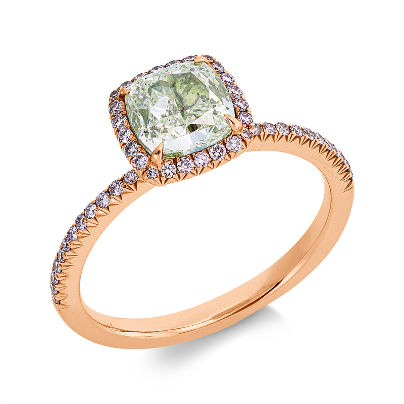 Ring    aus 750/-18 Karat Rotgold mit 65 Diamanten 1