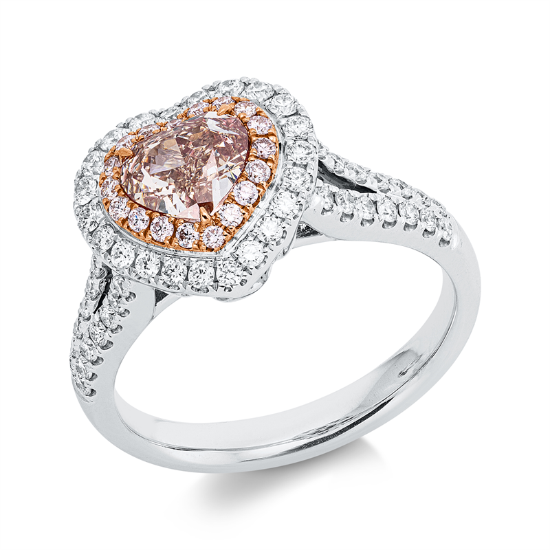 Ring    aus 750/-18 Karat Weißgold / Rotgold mit 69 Diamanten 1