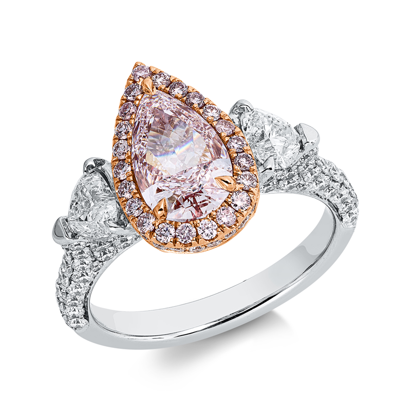 Ring    aus 750/-18 Karat Weißgold / Rotgold mit 149 Diamanten 3