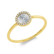 Ring    aus 750/-18 Karat Gelbgold / Weißgold mit 21 Diamanten 0