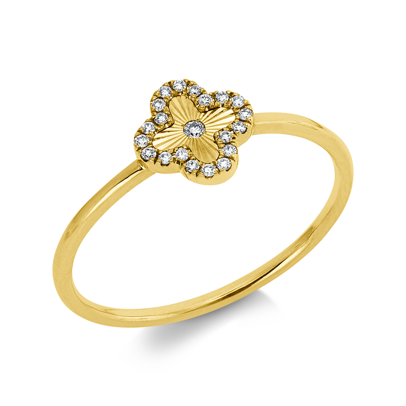 Ring    aus 750/-18 Karat Gelbgold mit 21 Diamanten 0