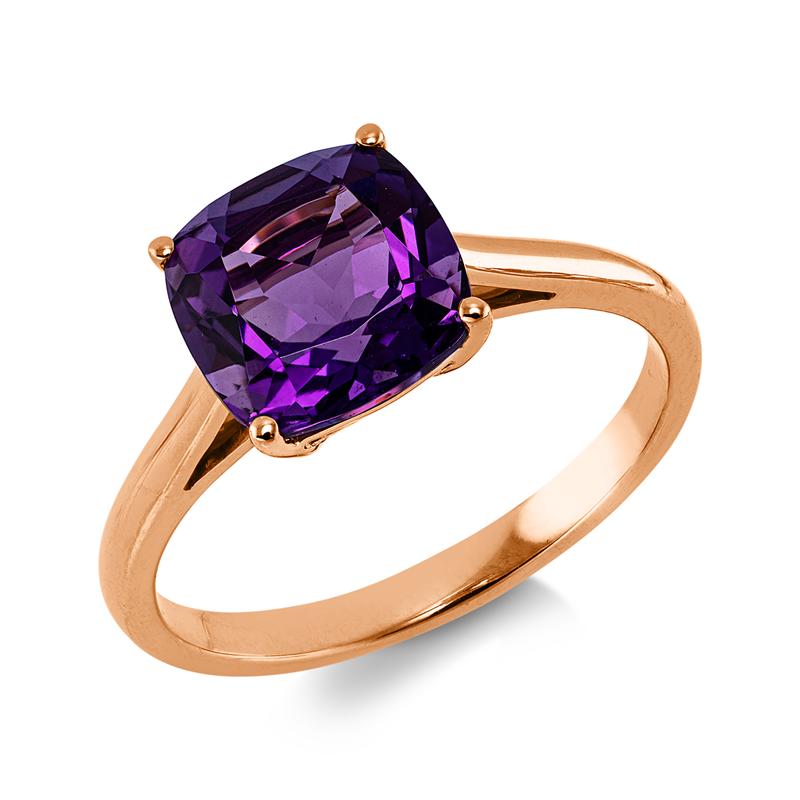 Ring mit Amethyst  aus 750/-18 Karat Rotgold  