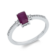 Ring mit Rubin  aus 750/-18 Karat Weißgold mit 20 Diamanten 0