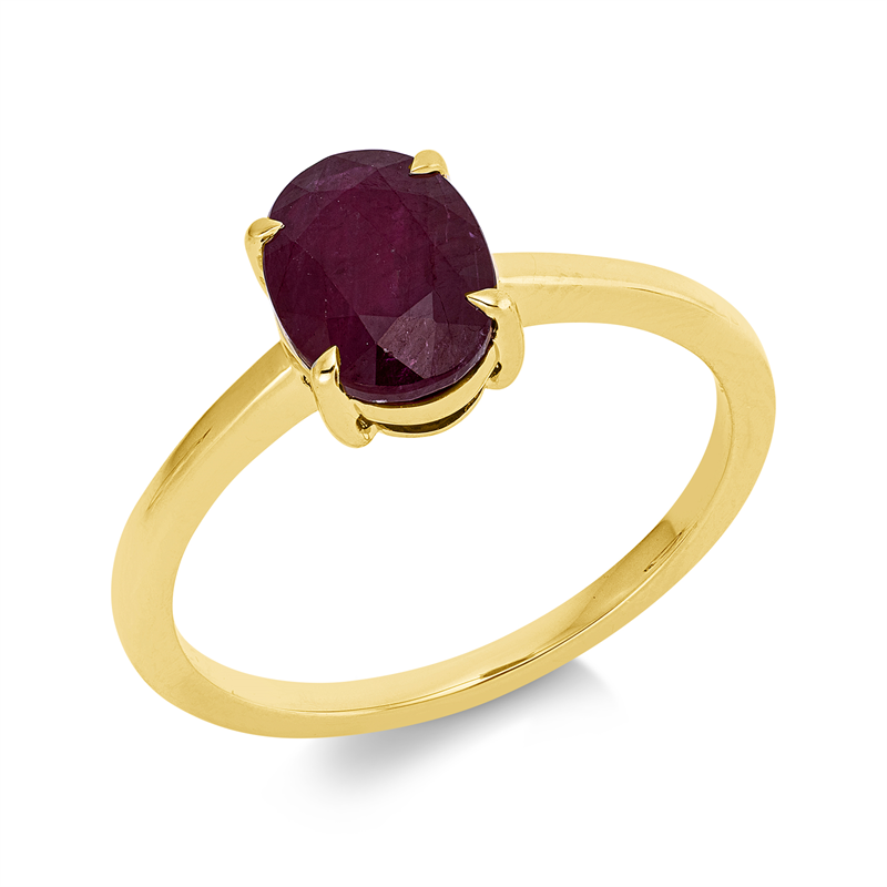 Ring mit Rubin  aus 750/-18 Karat Gelbgold  