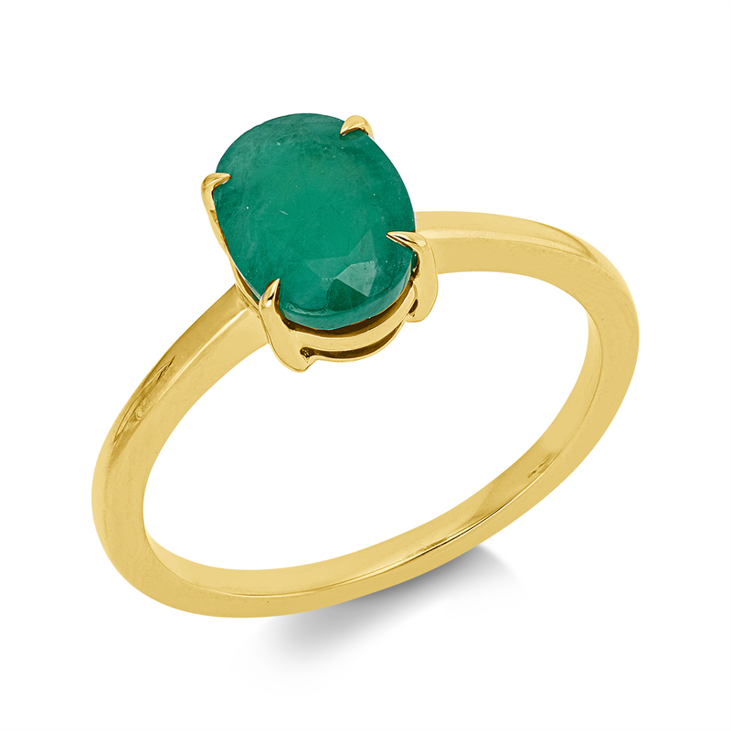 Ring mit Smaragd  aus 750/-18 Karat Gelbgold  