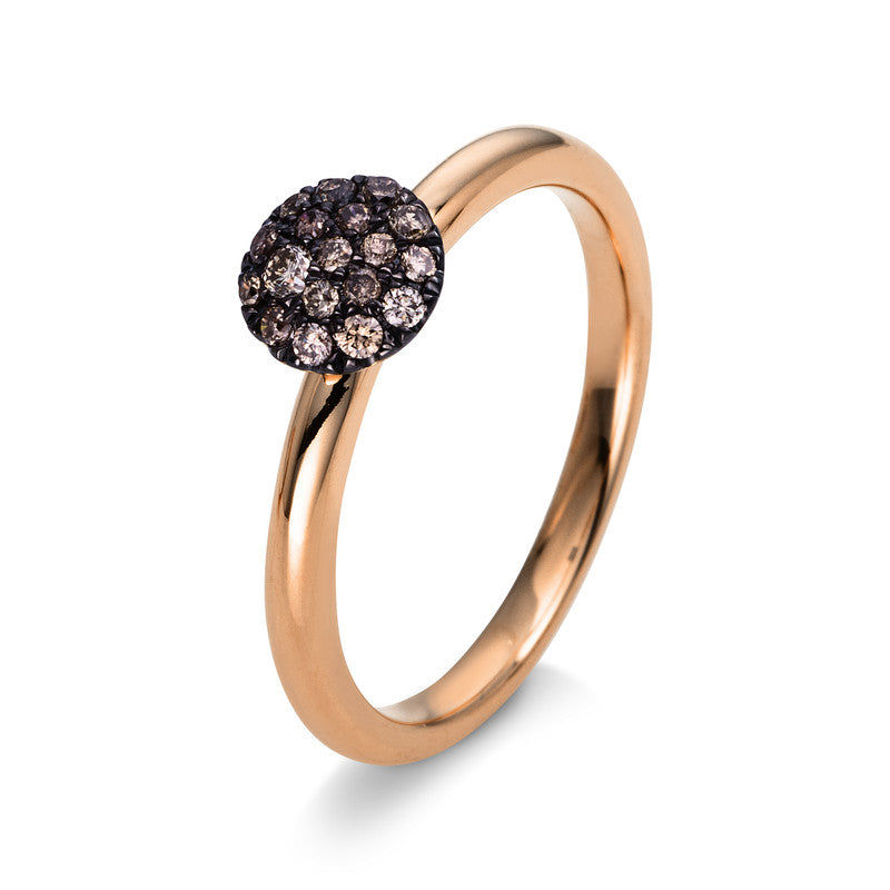 Ring    aus 585/-14 Karat Rotgold mit 18 Diamanten 0