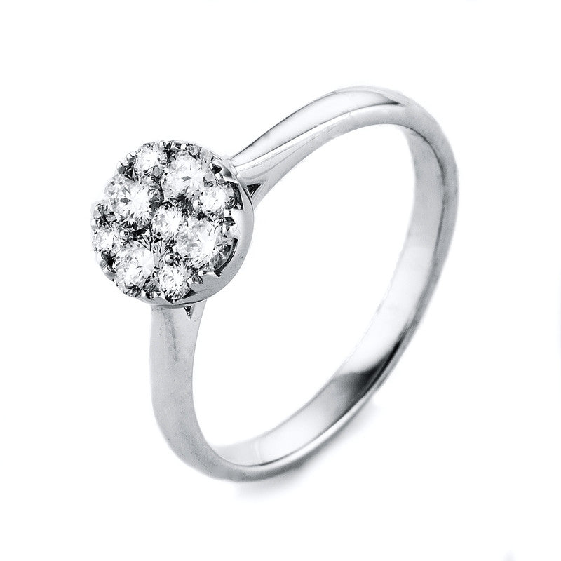 Ring    aus 750/-18 Karat Weißgold mit 9 Diamanten 0