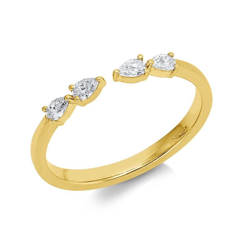 Ring    aus 750/-18 Karat Gelbgold mit 4 Diamanten 0
