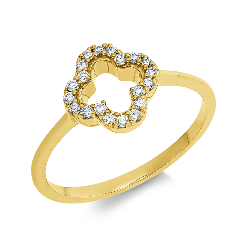 Ring    aus 750/-18 Karat Gelbgold mit 20 Diamanten 0