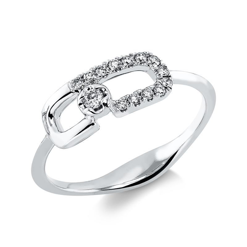 Ring    aus 750/-18 Karat Weißgold mit 14 Diamanten 0