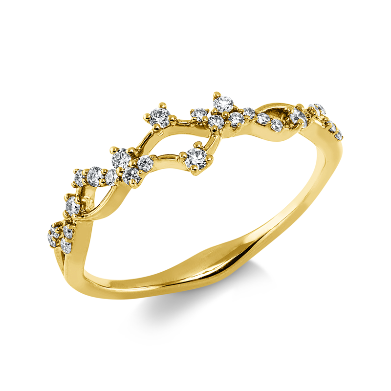 Ring    aus 750/-18 Karat Gelbgold mit 25 Diamanten 0