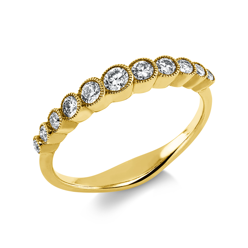 Ring    aus 750/-18 Karat Gelbgold mit 11 Diamanten 0