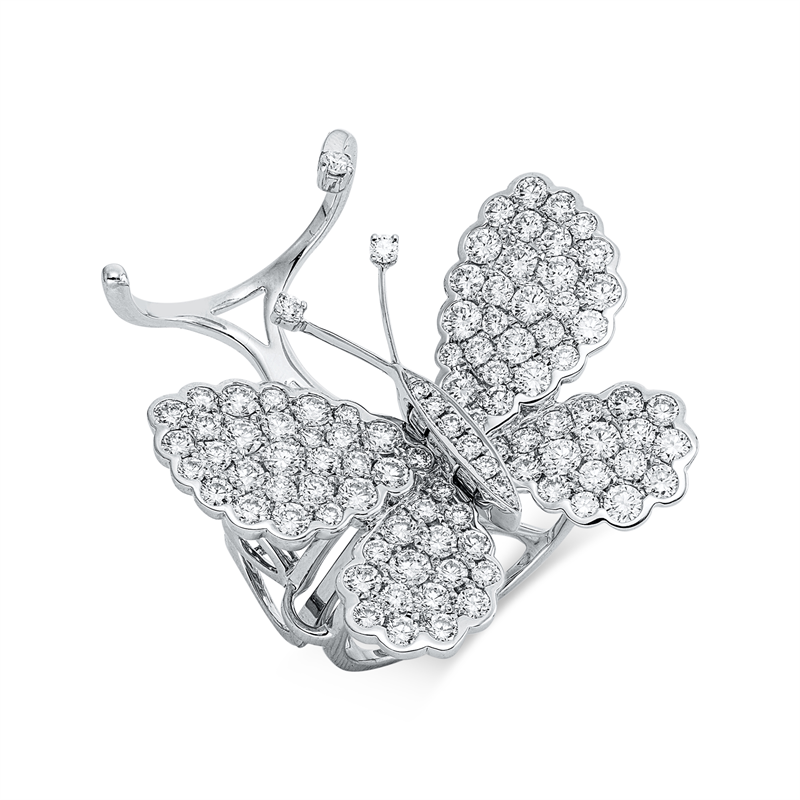 Ring    aus 750/-18 Karat Weißgold mit 99 Diamanten 3