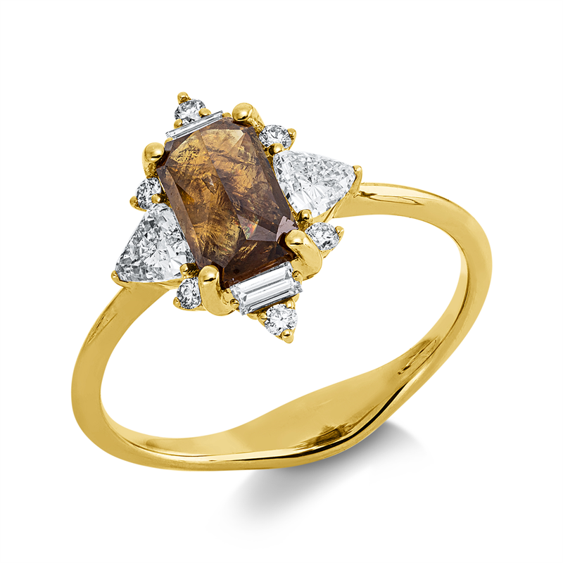 Ring    aus 750/-18 Karat Gelbgold mit 11 Diamanten 1