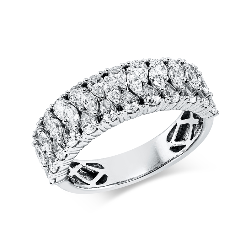 Ring    aus 750/-18 Karat Weißgold mit 35 Diamanten 1