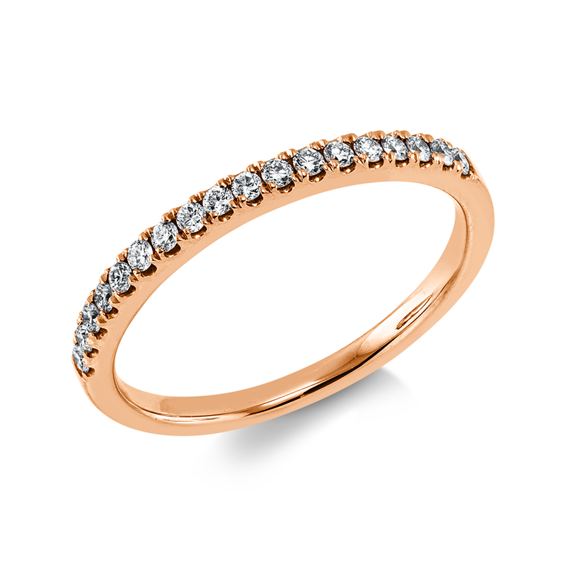 Ring    aus 750/-18 Karat Rotgold mit 18 Diamanten 0