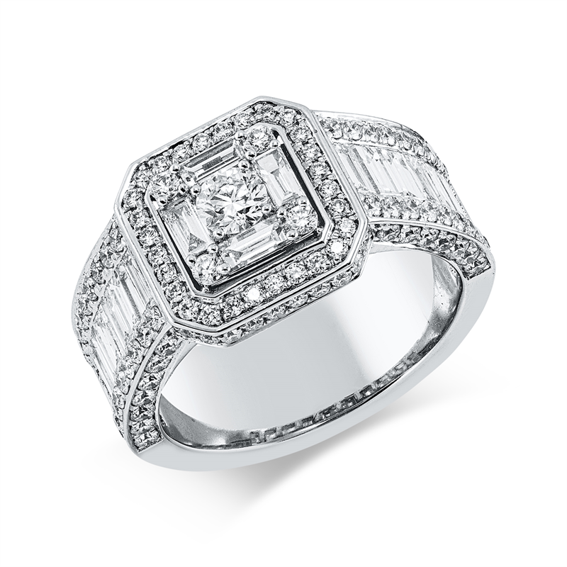 Ring    aus 750/-18 Karat Weißgold mit 135 Diamanten 2