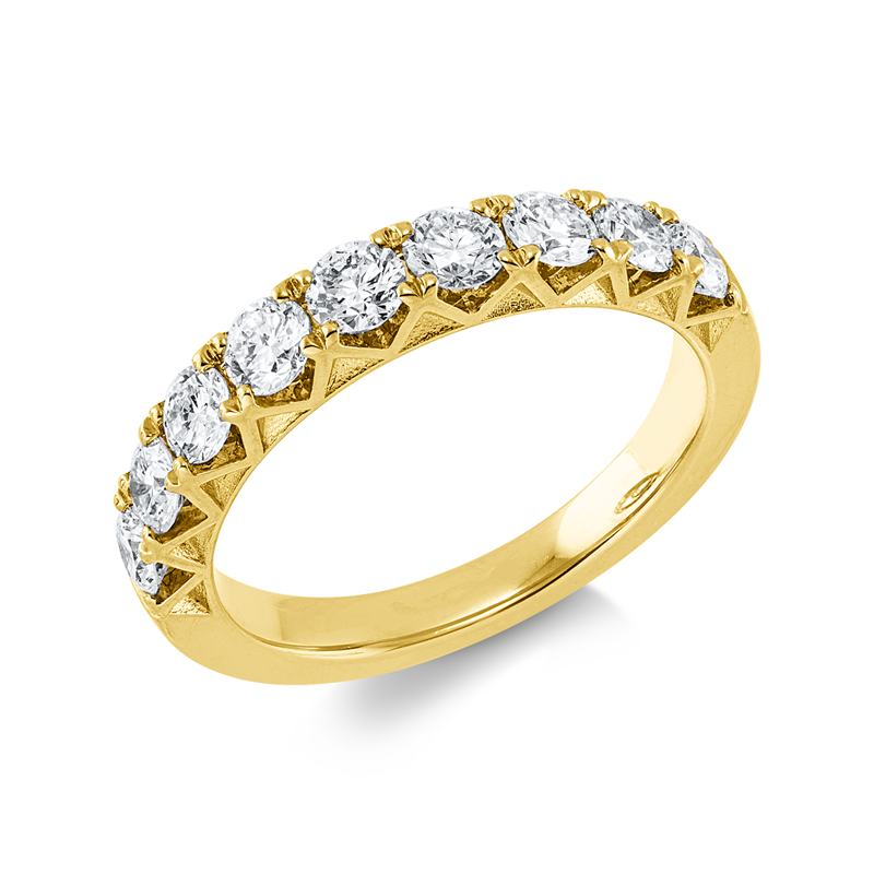 Ring    aus 750/-18 Karat Gelbgold mit 9 Diamanten 1