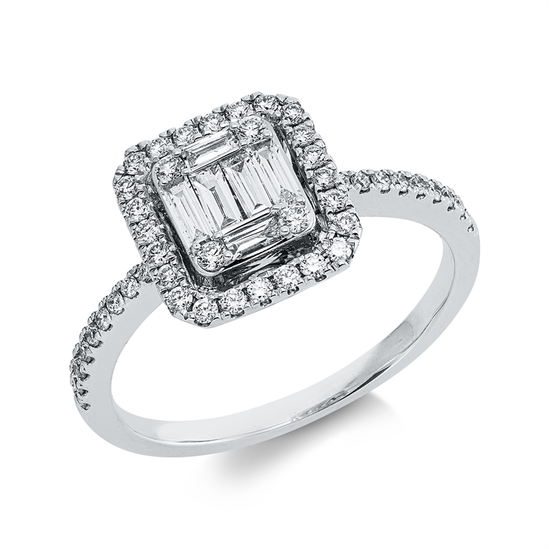 Ring    aus 750/-18 Karat Weißgold mit 52 Diamanten 0
