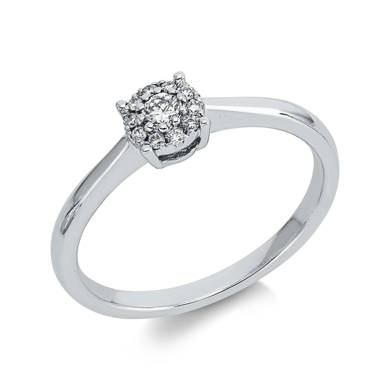Ring    aus 750/-18 Karat Weißgold mit 11 Diamanten 0