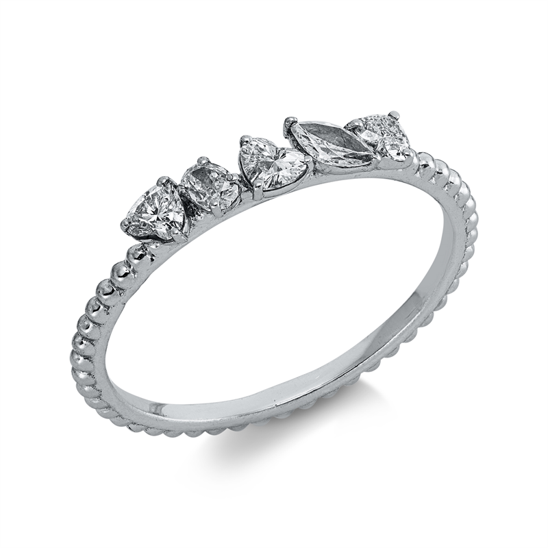 Ring    aus 750/-18 Karat Weißgold mit 5 Diamanten 0