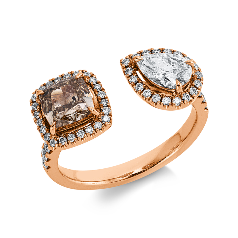 Ring    aus 750/-18 Karat Rotgold mit 55 Diamanten 1