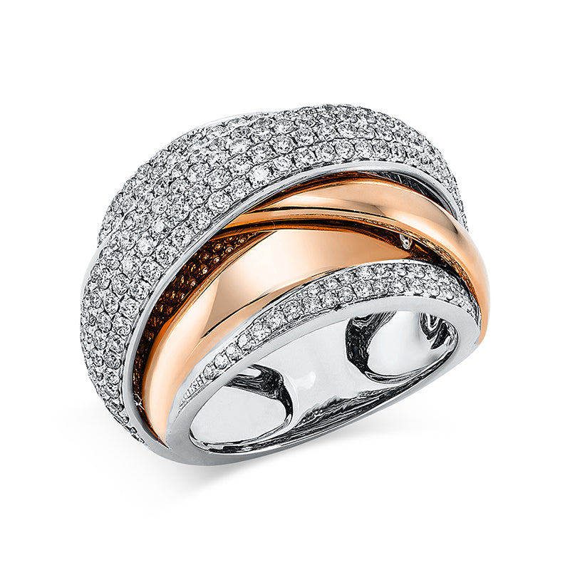 Ring    aus 750/-18 Karat Weißgold / Rotgold mit 193 Diamanten 1