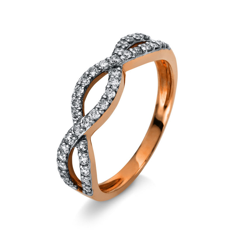 Ring - Moderner Schmuck aus Gold mit Diamanten, Infinity-Symbol, Fassung rhodiniert - 1M969