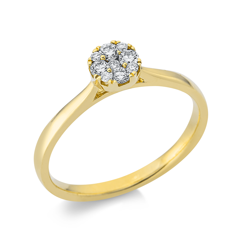 Ring    aus 750/-18 Karat Gelbgold mit 9 Diamanten 0