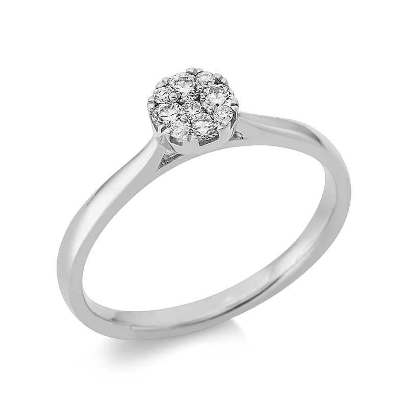 Ring    aus 750/-18 Karat Weißgold mit 9 Diamanten 0