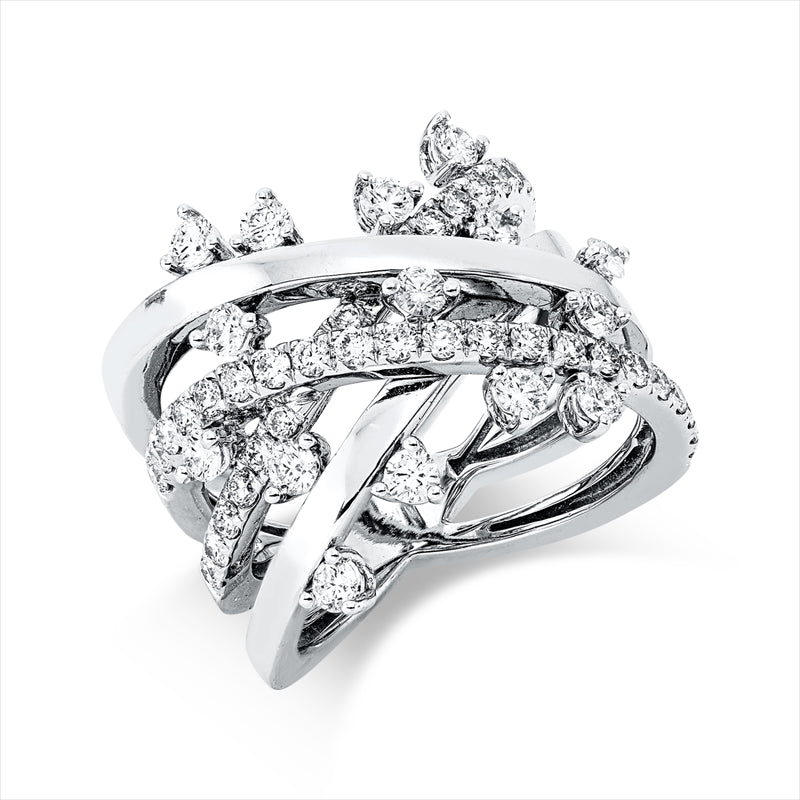 Ring    aus 750/-18 Karat Weißgold mit 52 Diamanten 1