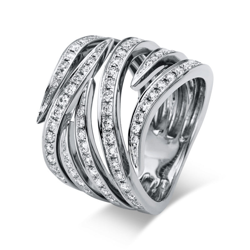Ring    aus 750/-18 Karat Weißgold mit 80 Diamanten 1