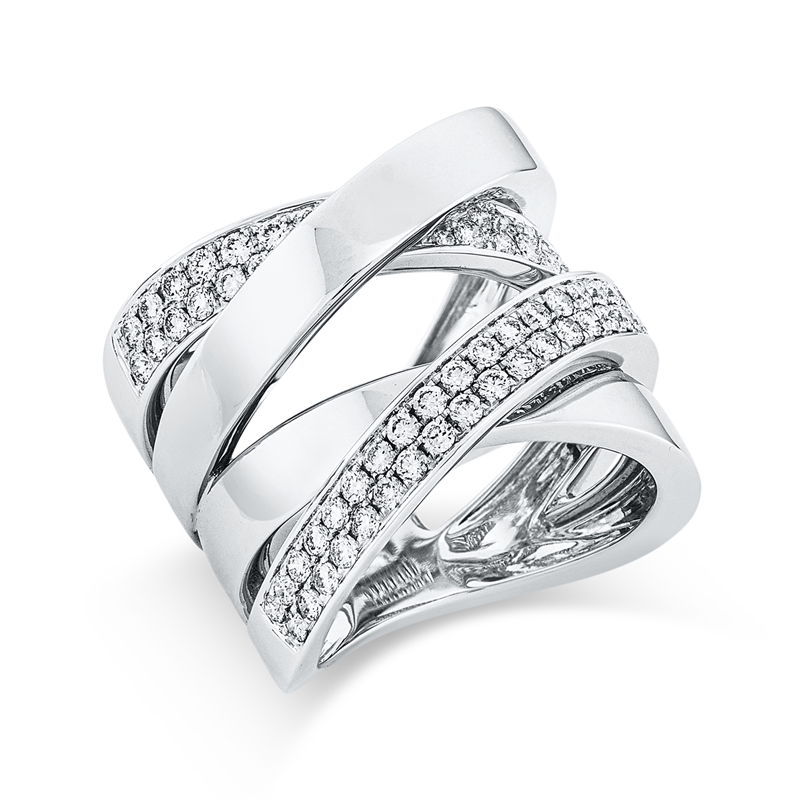 Ring    aus 750/-18 Karat Weißgold mit 76 Diamanten 1