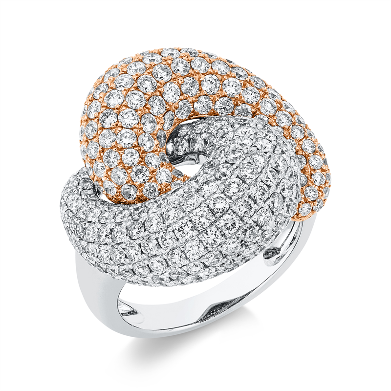 Ring    aus 750/-18 Karat Weißgold / Rotgold mit 308 Diamanten 4