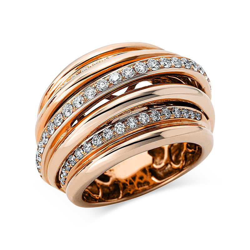 Ring    aus 750/-18 Karat Rotgold mit 60 Diamanten 0