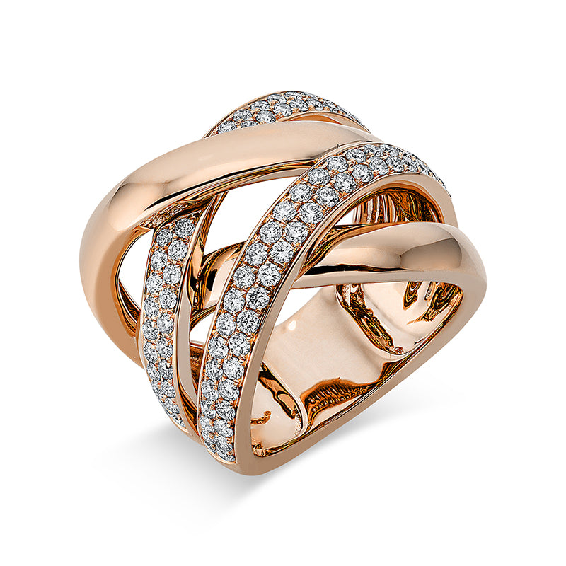 Ring    aus 750/-18 Karat Rotgold mit 93 Diamanten 1