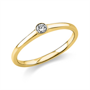 Ring    aus 585/-14 Karat Gelbgold mit 1 Diamant 0