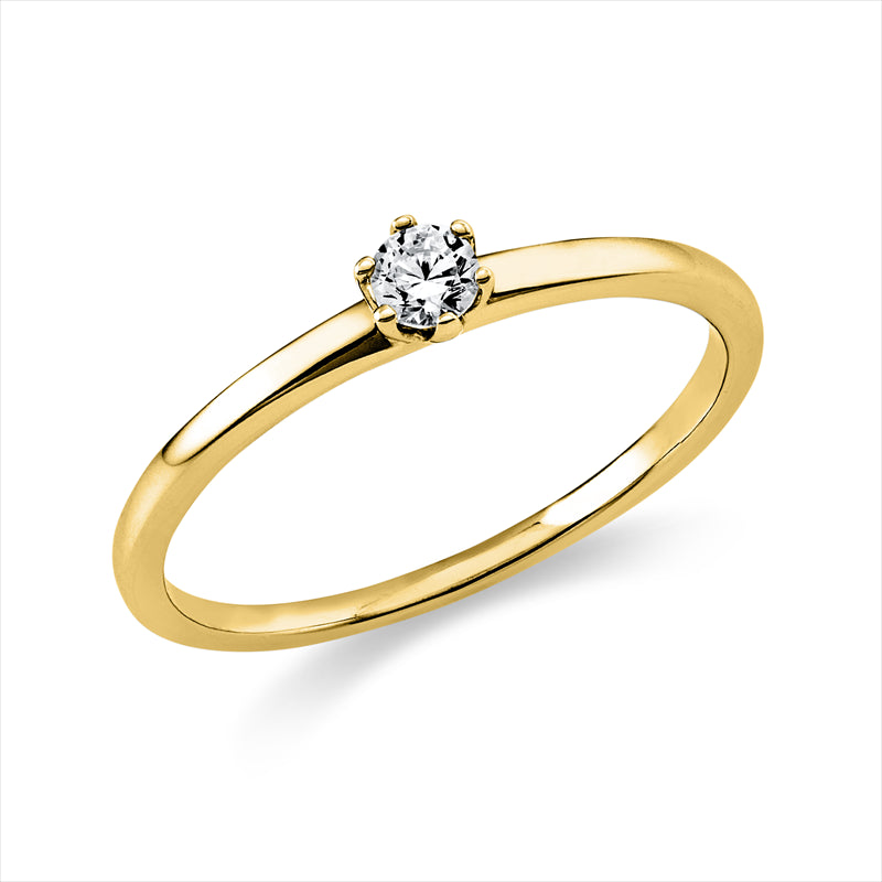 Ring - Solitaire aus Gold mit Diamant - 1O321