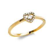 Ring - Herz aus Gold mit Diamanten - 1O509